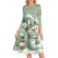 thumbnail image 4 of Women's Cocktail Dresses 3/4 Sleeve Vintage Wedding Guest Christmas Dress for Holiday Parties and Special Events,Green,M, 4 of 5