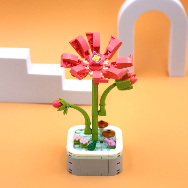 Bloques de construcción Flower Diamond Horse compatibles con Lego Juguetes educativos hechos a mano Decoración de escritorio Regalo de flor eterna