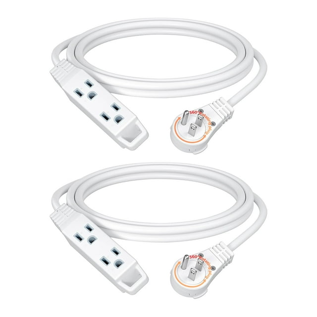 Cable de alimentación DEWENWILS, enchufe plano giratorio de 360°, 1,8 m, 3 salidas