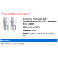 thumbnail image 2 of Instrument Panel Light Bulb - Compatible with 1986 - 1991 Mercedes-Benz 560SEC 1987 1988 1989 1990, 2 of 2