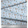 thumbnail image 2 of Soimoi Blue polyester Crepe Fabric Bear Animal Print Fabric by the Yard 52 Inch Wide, 2 of 3