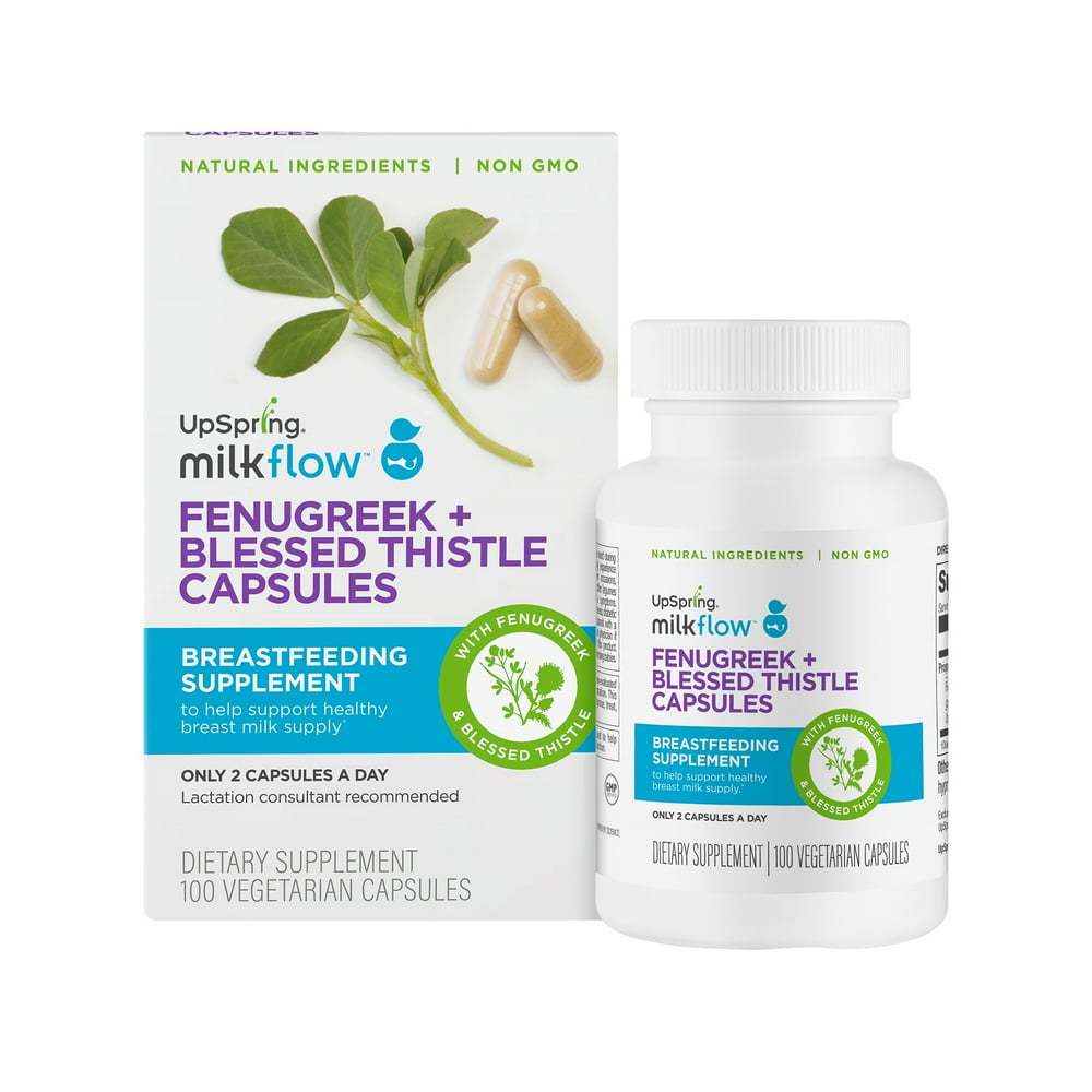 UpSpring Milkflow Fenugreek + Blessed Thistle, Breastfeeding Supplement