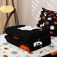 thumbnail image 5 of Erosebridal Halloween Pumpkin Zipper Full Size Comforter Sets with Fitted Sheet and 2 Pillowcases, Cute Ghost Zipper Bedding Set for Boys Girls, Black Orange, Halloween Reversible, 5 of 7