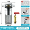 thumbnail image 2 of 2/3/4 Pcs Kitchen Sink Stopper Strainer, Anti-Clogging Stainless Steel Sink Plug, Perforated Drain Filter Sieve or Keep Water, 2 of 9