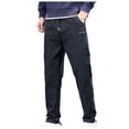 thumbnail image 1 of Pantalones rectos informales para hombre: tejido suave y cómodo, color liso, corte holgado, para todas las estaciones, tallas S-XXXL, fáciles de combinar con camisetas, para uso diario y al aire li, 1 of 5