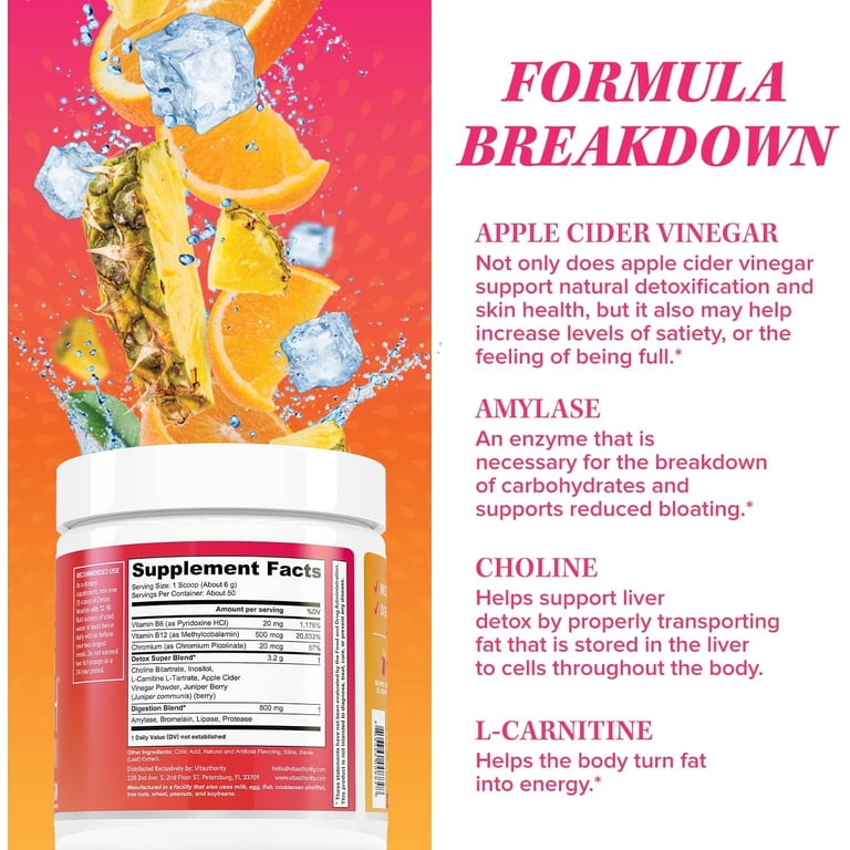 Vitauthority Detox Nourish Dietary Supplement Powder, 10.9 oz