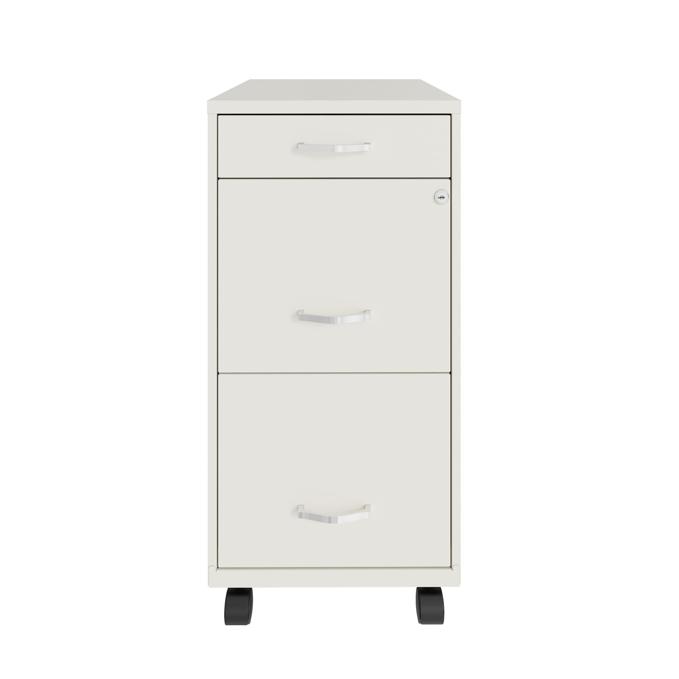 Space Solutions 18" Deep 3 Drawer Mobile Letter Width Vertical File Cabinet, White