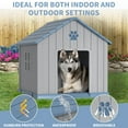 thumbnail image 3 of ENNSOO 38-Inch Plastic Dog House for Outdoor and Indoor, Waterproof with Elevated Floor and Air Vents, Blue, 3 of 6