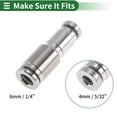 thumbnail image 4 of Unique Bargains Push to Connect Air Fittings 1/4"x5/32" Reducing Straight Air Line Quick Connector 304 Stainless Steel 2 Pcs Silver Tone, 4 of 7