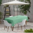 thumbnail image 2 of Vargottam Indoor/Outdoor Tablecloth 58" x 102" Inch Rectangular Tablecloth with Umbrella Hole & Zipper, Waterproof Patio Table Cloths, Spring/Summer Table Covers for Backyard /BBQs - Aquamarine Green, 2 of 6