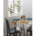 thumbnail image 4 of Watercolor Flowers Suqare Tablecloth - 54 x 54 Inch, Vintage Tulips Floral Barn Doors Wood Grain Waterproof & StainResistant Tablecloth, Washable Oil-proof Table Cover for Dining/Party/Wedding/Buffet, 4 of 9