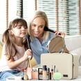 thumbnail image 3 of My Travel Dream Travel Makeup Bag for Women,Waterproof Leather Cosmetic Bag Portable Toiletry Bag,Travel Case,Cosmetic Organizer Tools, 3 of 9
