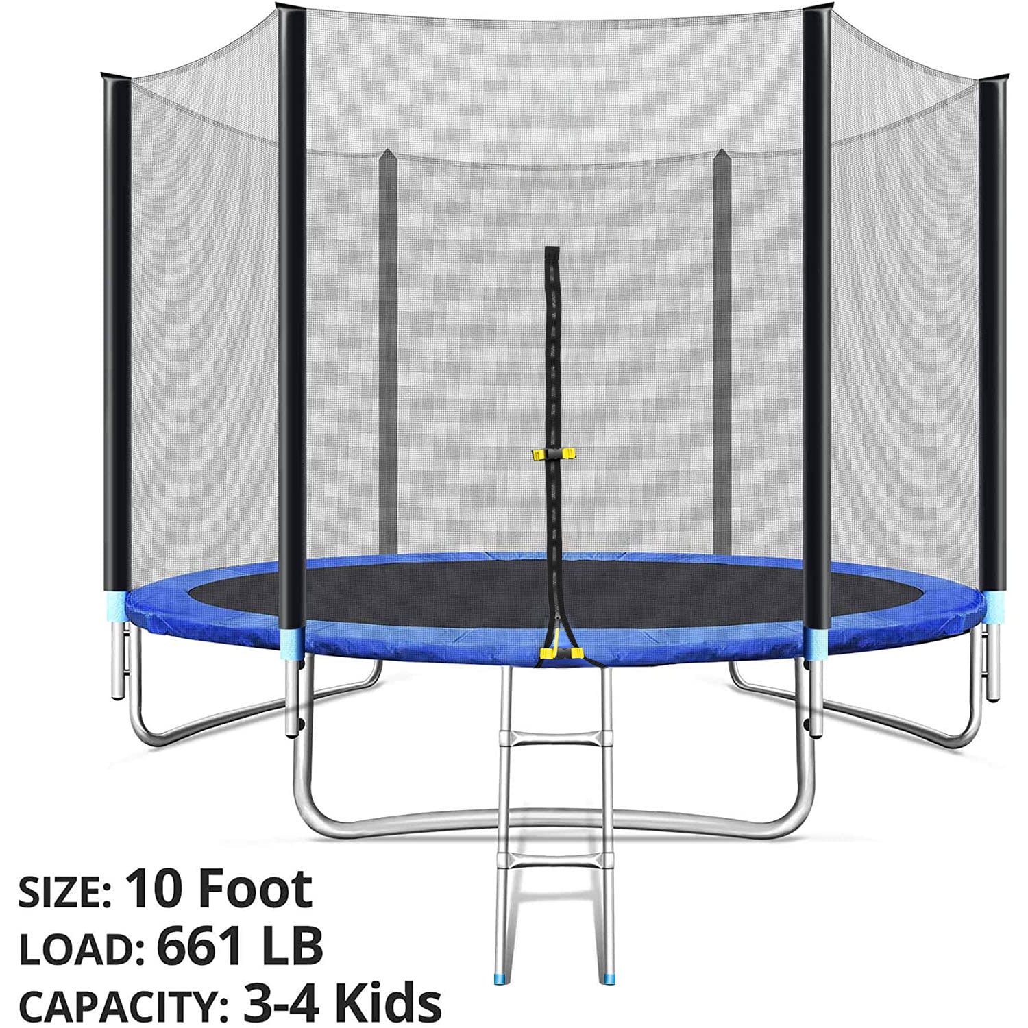 TRIPLE TREE 10 FT Trampoline with Safe Enclosure Net, 661 lbs Capacity for 34 Kids, Outdoor