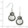 thumbnail image 2 of Sterling Silver White & Black CZ Brilliant Embers Dangle Earrings, 2 of 2