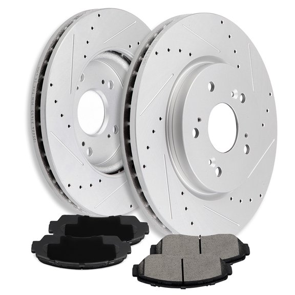 CCIYU Front Premium Brake Rotors + Ceramic Brake Pads fit for 2012-2015 for Honda Crosstour