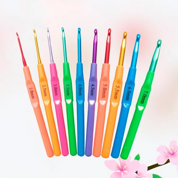 MLINS Plastic Handle Aluminum Crochet Hooks with Candy Color Assorted Perfect for Knitting Sweaters and