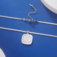 thumbnail image 5 of RSAMD Medallion Zodiac Necklace Stainless Steel Square Pendant Snake Chain Jewelry-Taurus steel, 5 of 6