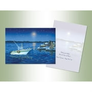 Performing Arts Glitter Embellished, Full Color Inside Design Holiday Boat Stationery Paper (66195-14)