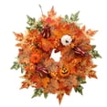 thumbnail image 4 of Corona de Otoño de 16 Pulgadas Colgante con Calabazas Corona de Hojas de Arce Corona de Otoño para, 4 of 9