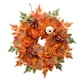 thumbnail image 4 of Corona de otoño Corona de Decoraciones con calabazas Corona de hojas de arce de 16 pulgadas Corona de otoño para fiesta exterior Interior, 4 of 8