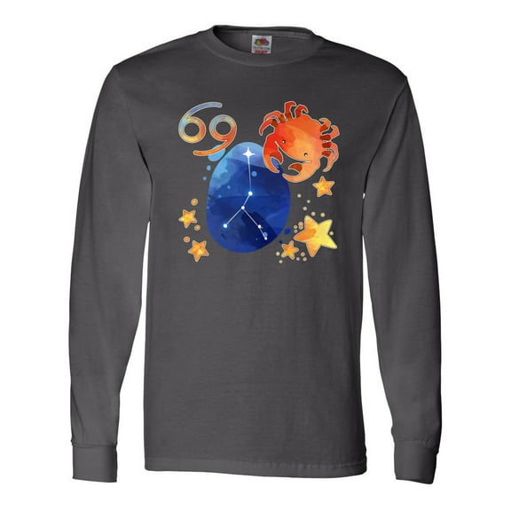 Inktastic Cancer Crab Constellation Zodiac Sign Illustration Long Sleeve T-Shirt