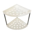 thumbnail image 2 of Triangular Countertop Spice Rack 2-Tier Corner Organizer Shelf for Kitchen Bathroom, Plastic Multi-Use Storage, Black/White, 34 x 30 cm, 2 of 6