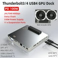 thumbnail image 2 of USB4 Thunderbolt GPU Dock 100W PD 40Gbps PCIE 3.0 for Notebook Laptop to External Graphic Card DP Mini DP 2.5GBE Ports Dock 1m Cable, 2 of 6