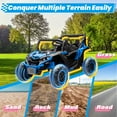 thumbnail image 4 of Joyracer 4X4 Jouet à Chevaucher 24 Volts UTV à 2 Places, 600 W 5 Mi/h Quad pour Enfants avec Télécommande, Rangement, Arc à Tirer pour Cadeau, 3 Vitesses, Musique Bluetooth, Bleu, 4 of 11