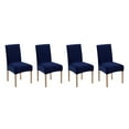 thumbnail image 2 of Youkk 2pcs/set Dirt-proof Velvet Chair Covers - Exquisite Craft Elastic Belt Machine Washable Dining Room Navy 2 pcs 2Set, 2 of 6