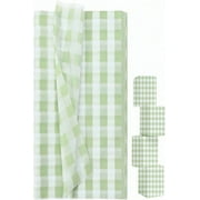 100 Sheets Sage Green Gingham Tissue Paper 14 X 20 Inches Sage Green And White Buffalo Plaid Gift Wrapping Checkered Tissue Paper For Gift Bags Wedding Birthday Packaging Crafts