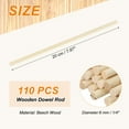 thumbnail image 2 of Uxcell Wooden Dowel Rod, Wood Dowels Unfinished Round Wood Sticks Hardwood Sticks for Craft Projects 1/4 x 8 Inch, 2 of 7