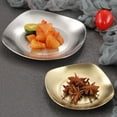thumbnail image 2 of Spit Bone Dish, Food Grade Table Garbage Plate Snack Dessert Fruit Cake Dish, 304 Stainless Steel Home Kitchen Storage Tray (Square), 2 of 8