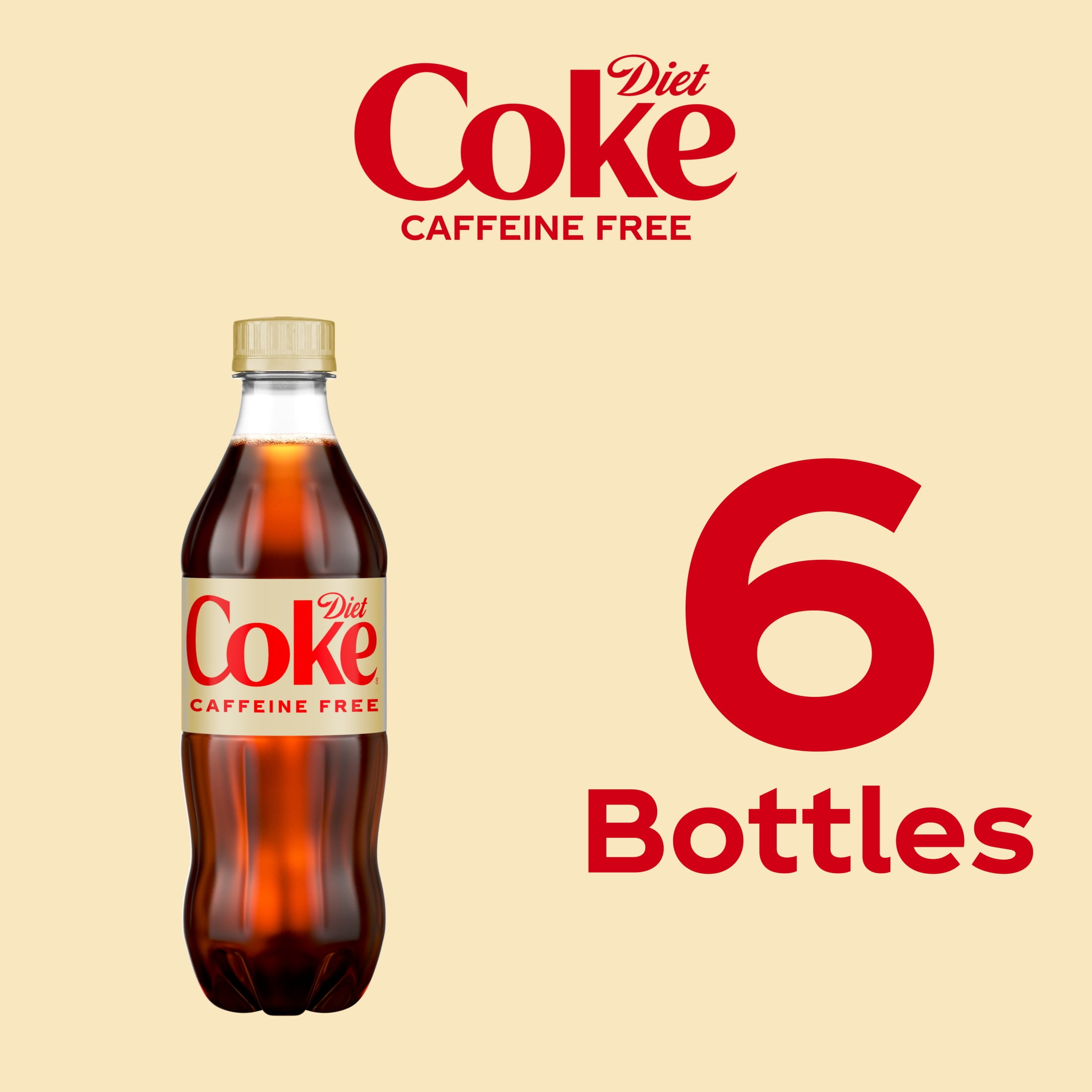 (2 pack) Diet Coke Caffeine-Free Soda Pop Bottles, 16.9 fl oz, 6 Pack