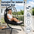 thumbnail image 4 of FKS LIFE Hanging Egg Chair with Stand and Leg Rest, Indoor Outdoor Wicker Hammock Swing Chair with Cushion, 350 lbs Capacity for Patio Balcony Backyard, 4 of 7