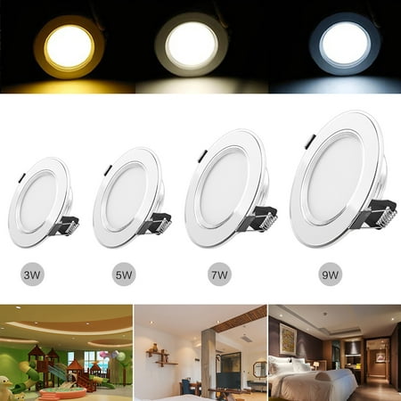 

Dimmable 3W 5W 7W 9W 3 power Down Panel led Light Ceiling Light Spotlight downlights led color AC100-245V lamp high Recessed LED