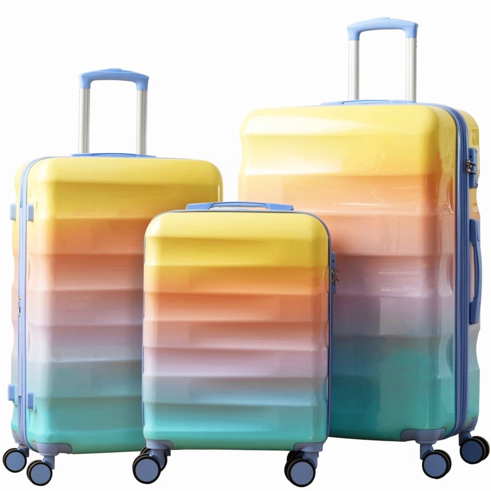 20" Carry-on Luggage with Cup Holder – Lightweight Glossy Hardshell Suitcases with Spinner Wheels, TSA Lock, Airline Approved, 2 Piece Set