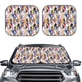 thumbnail image 2 of Fotbe Colourful Horses 2-Piece Car Windshield Sun Shade | Sun Blocker for Car Windshield | Foldable Automotive Interior Accessories for Sun Protection-Small, 2 of 7