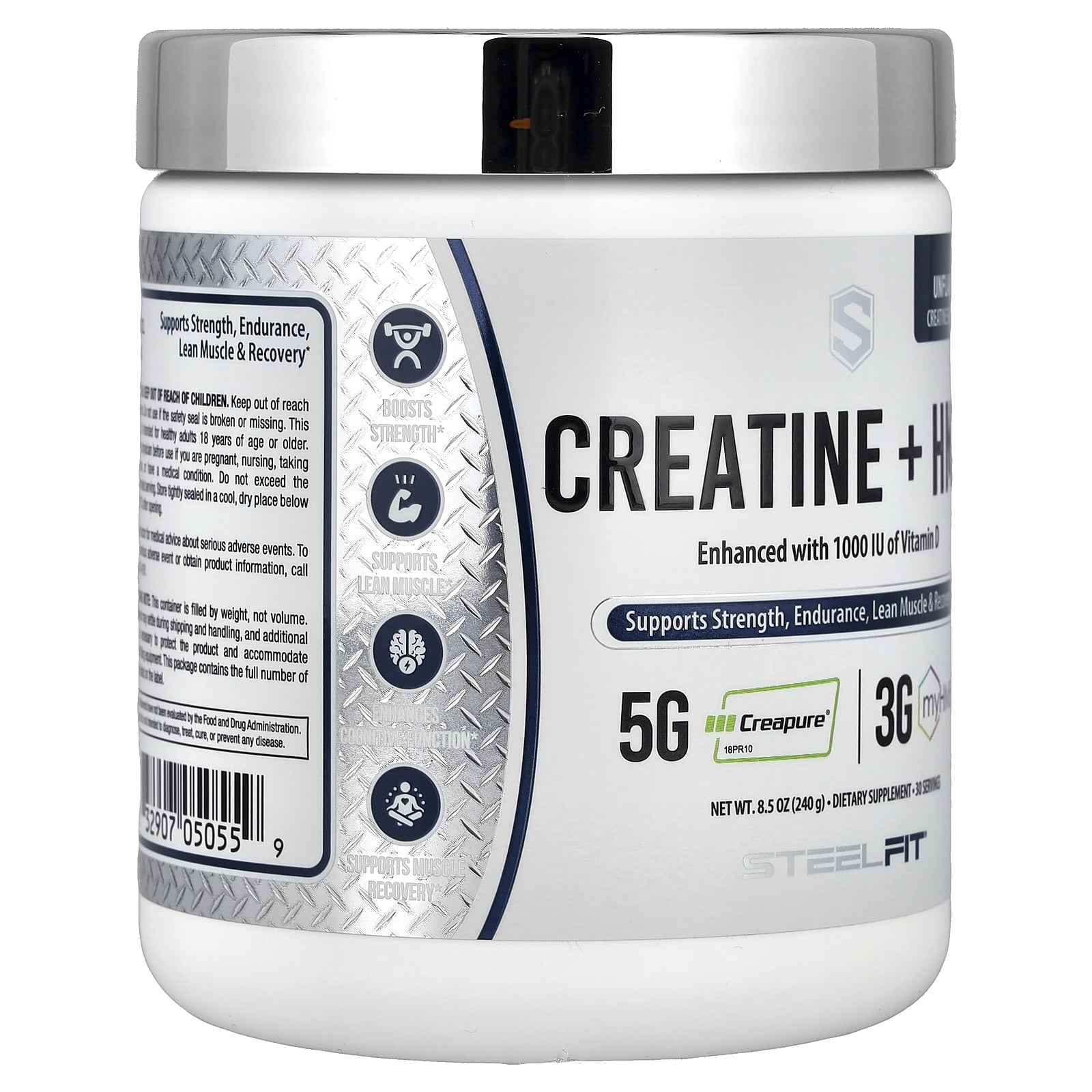 SteelFit Creatine + HMB, Unflavored, 8.5 oz (240 g)