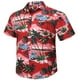 thumbnail image 3 of Camisas hawaianas para hombre, camisa informal de manga corta con estampado floral y botones, estilo tropical, para vacaciones de verano, playa, Aloha, 3 of 4