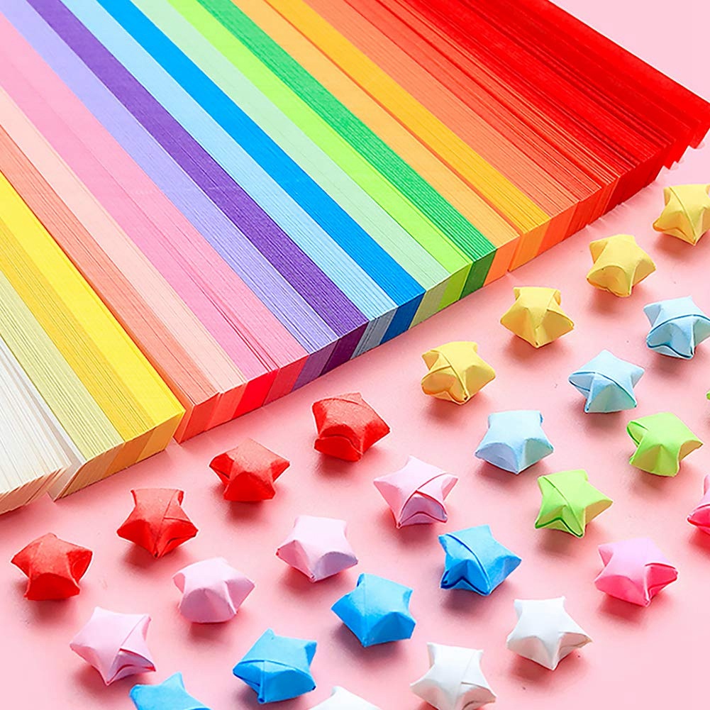 2060 Sheets Star Paper 27 Assortment Color Paper Strip Double Sided Solid  Color Decoration Paper Strips