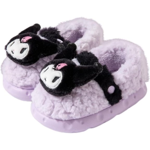 Sanrio Kuromi Slippers Kawaii Cinnamoroll Slippers for Women Fuzzy Cute House Melody Shoes Winter Warm Indoor Bedroom Shoes