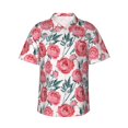 thumbnail image 2 of Goofa Rose Flowers Hawaiian Shirt for Men, Unisex Summer Beach Casual Short Sleeve Button Down Shirts,Aloha Tropical Floral print shirt-Large, 2 of 9
