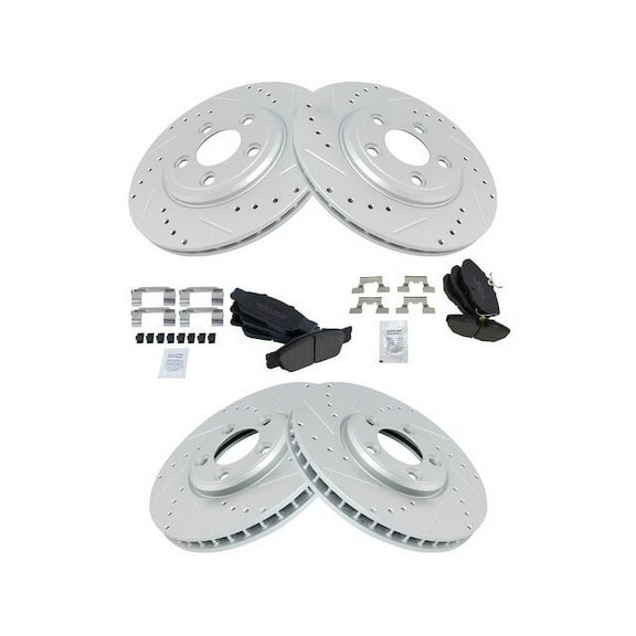 Front and Rear Brake Pad and Rotor Kit - Compatible with 2000 - 2006 Lincoln LS 2001 2002 2003 2004 2005