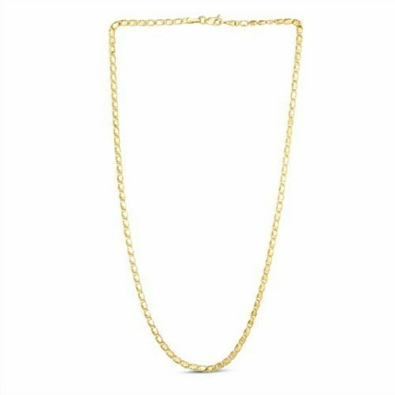 JewelStop 14k Solid Yellow Gold 2.9 mm Heart Chain Necklace, Lobster Claw Clasp - 16 Inches, 6.6gr.