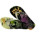 thumbnail image 3 of Havaianas Kids Buzz Lightyear Glow In The Dark Flip Flop Sandals, Black/ Green, Size 13/1 Youth, 3 of 7
