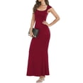 thumbnail image 3 of Lucakuins, vestido largo de cola de pez para mujer, vestido informal de fiesta de corte bajo de Color sólido para cóctel de playa, ropa de calle de verano Lucakuins moda, 3 of 7