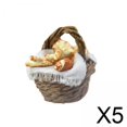 thumbnail image 1 of 5x Cesta De Pan En Miniatura, Modelo De Regalos, Decoración Para Muñecas De Casa De Muñecas 1/6 1/12, 1 of 8