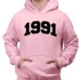 thumbnail image 2 of 1991 College Style Hoodie Sweatshirt Unisex Large Pink, 2 of 5