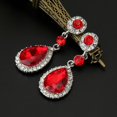 thumbnail image 1 of Daisyyozoid Wholesale Bijoux de Mariage Style Strass Boucles d'Oreilles de Mariage pour Femmes Rouge, 1 of 1