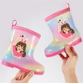 thumbnail image 5 of Girls Rain Boots Waterproof Cute Patterns Kids Rubber Boots with Easy on Handles A 11-11.5 Years, 5 of 5